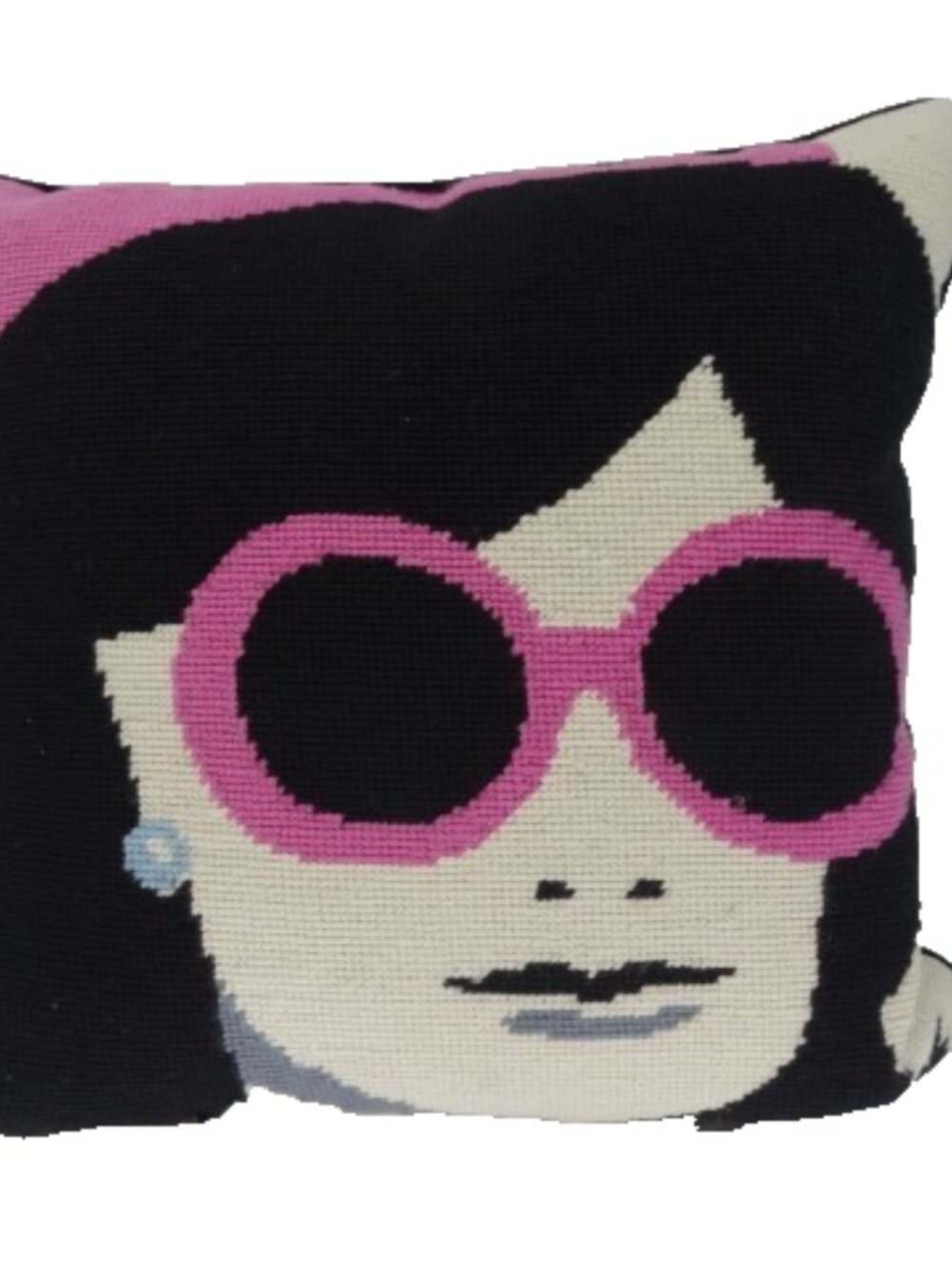 OH! JACKIE O! = Jonathan Adler Needlepoint Multi-color Pillow, 15" x 15" x 5"
